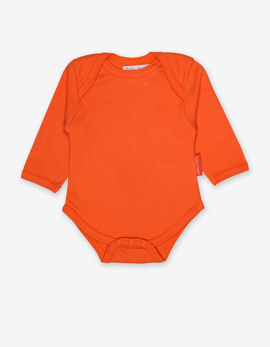 Organic Orange Basic Long-Sleeved Baby Body