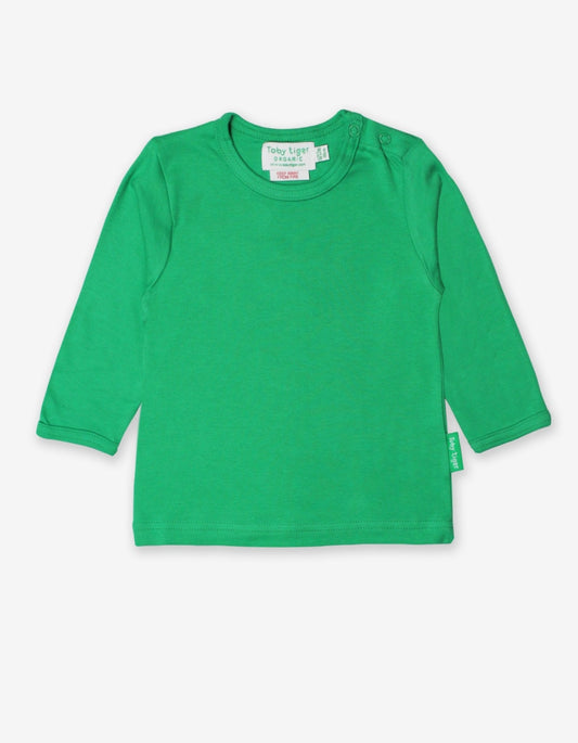 Organic Green Basic Long-Sleeved T-Shirt