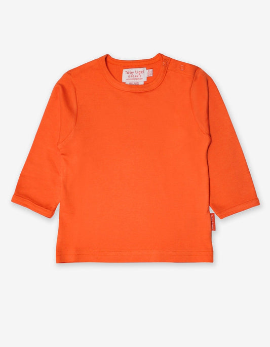 Organic Orange Basic Long-Sleeved T-Shirt