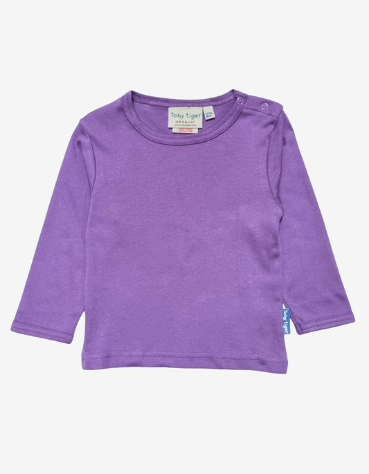 Organic Purple Basic Long-Sleeved T-Shirt