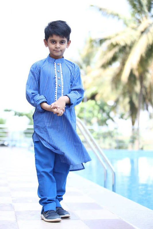 Boys Regal Majesty Kurta Set, Blue