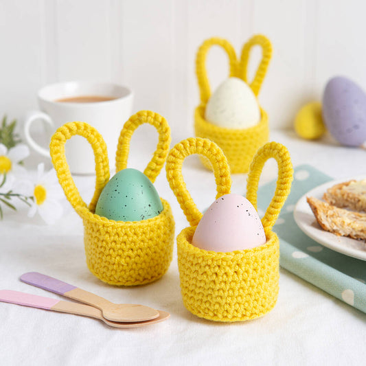 Bunny Egg Cup Trio Easy Crochet Kit