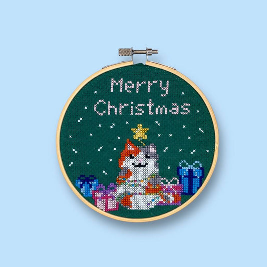 Christmas Kitty Cat Cross Stitch Kit