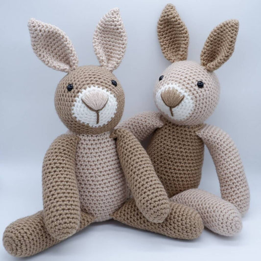 Handmade Crochet Twinning Bunny Buddies Soft Toy Set