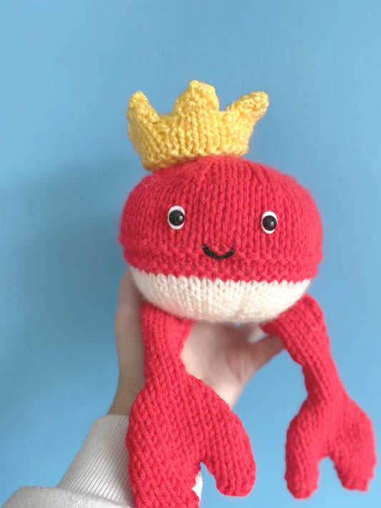 Cute Crab Knitting Pattern, Red