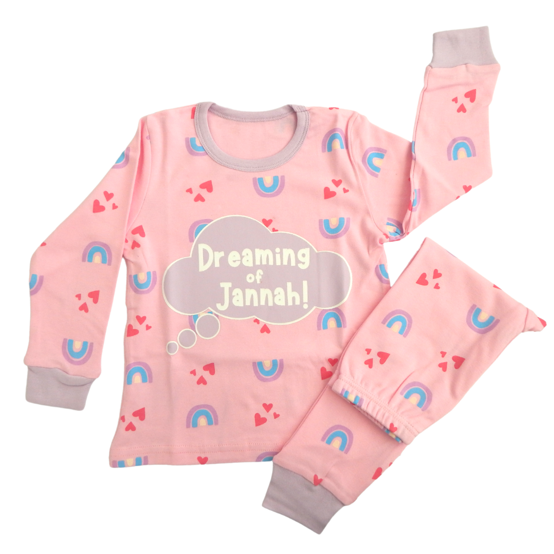 Dreaming Of Jannah Kids Pyjamas Purple And Pink, Purple