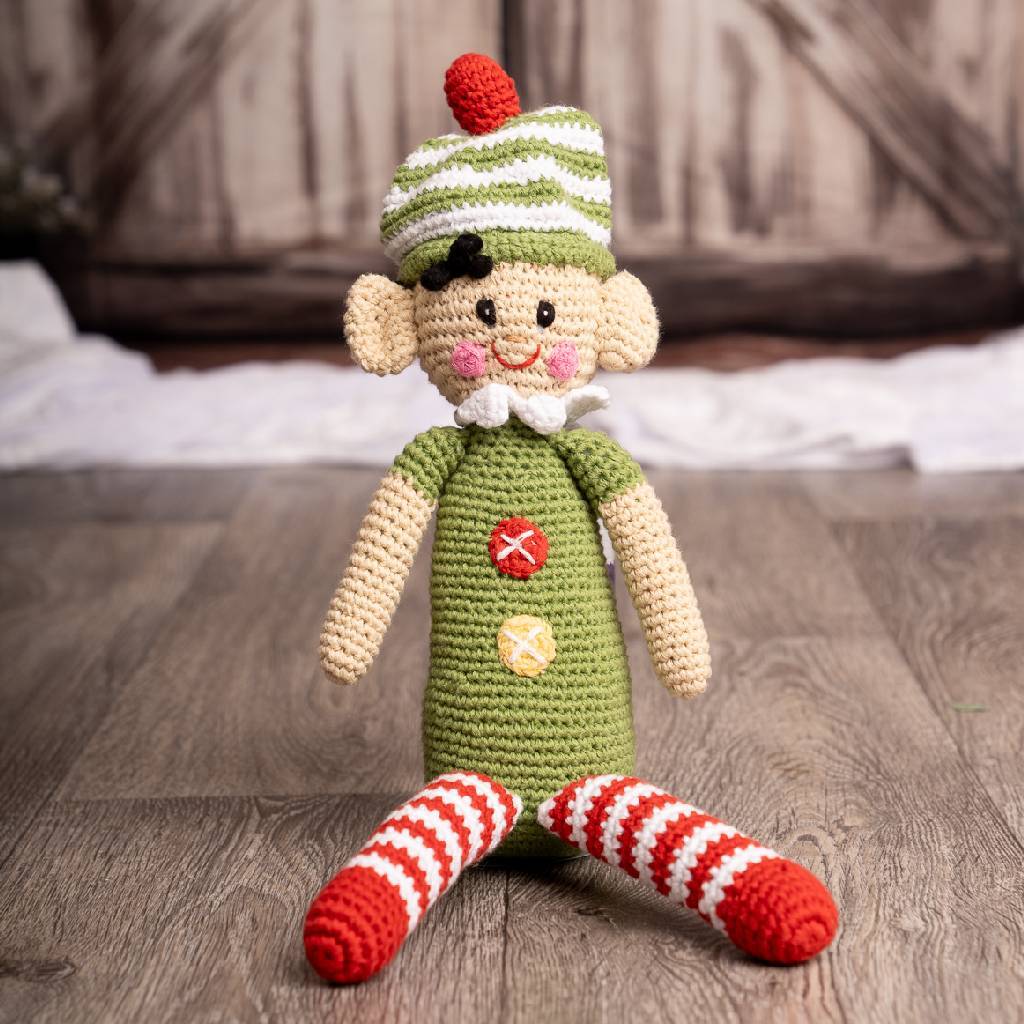 Handmade Fastive Elf Fair Trade Toy, Green