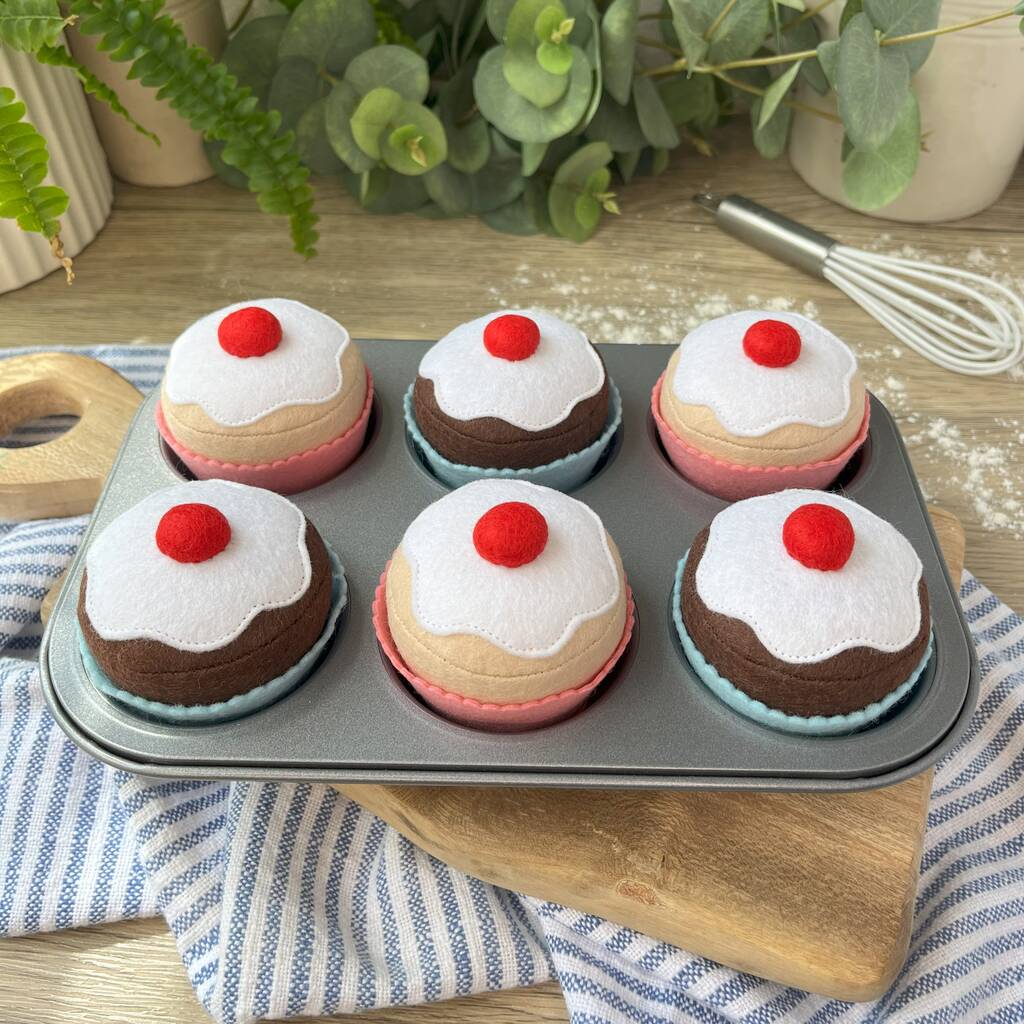 Felt Food Cupcakes Set Of Six