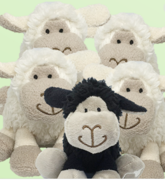 Flock Of Soft Toy Sheep, Black/Cream