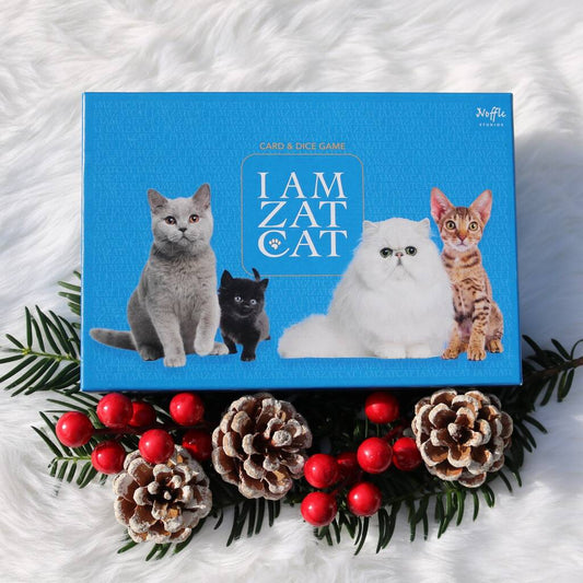 I Am Zat Cat ~ Gift For Cat Lovers Of All Ages / Game About Cats / Cat Themed Gift / Fun Game For Christmas Eve Box, Blue