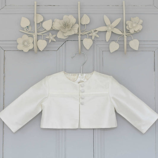 George Boys Ivory Silk Christening Jacket, Ivory