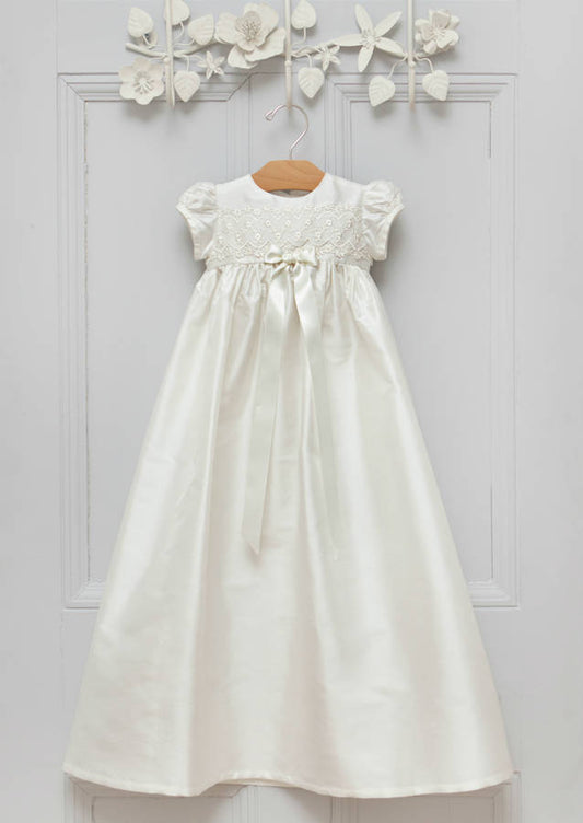 Girls Christening Gown Lily, Ivory/White