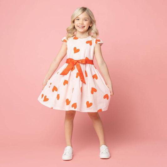 Girls Love Heart Dress, Pink