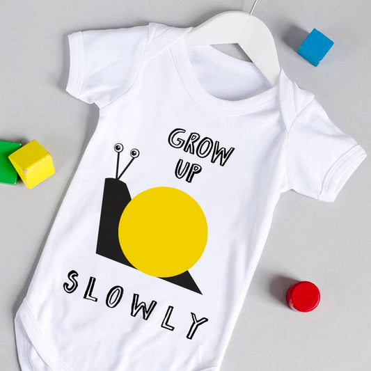 Grow Up Slowly Yellow Snail Babygrow, Yellow