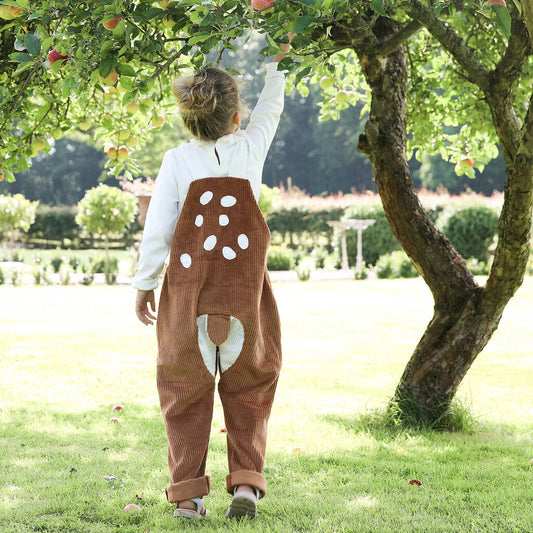 Handmade Childrens Corduroy Fawn Dungarees, Brown