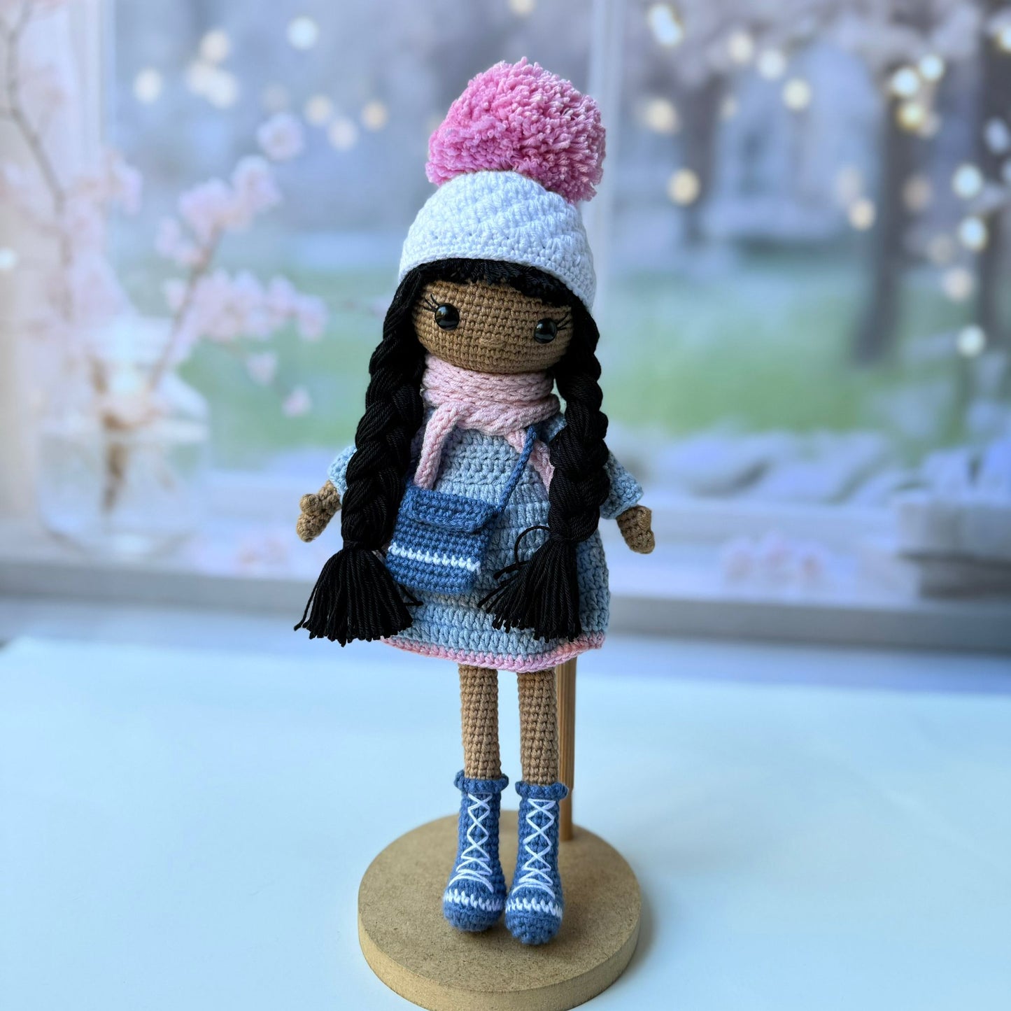 Handmade Crochet Dark Skin Doll