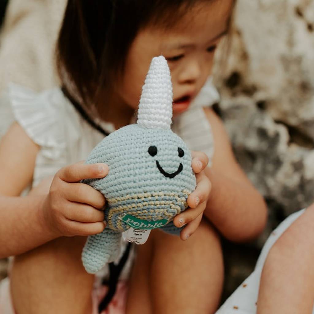 Handmade Narwhal Fair Trade Toy, Blue