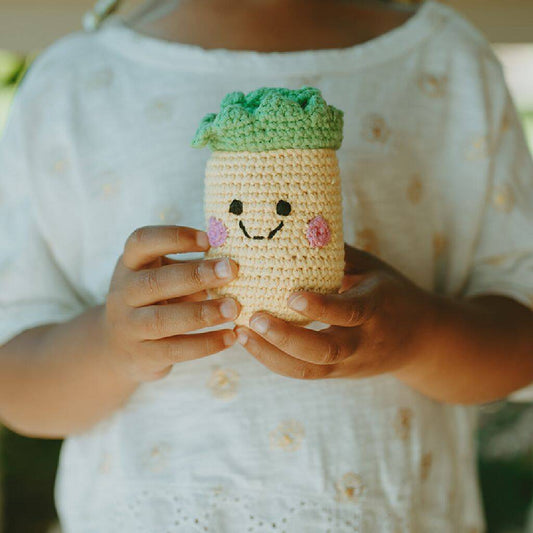 Handmade Pineapple Fair Trade Toy, Yellow