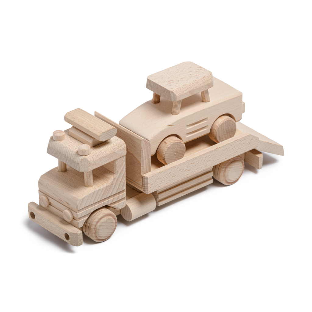 Handmade Wooden Recovery Truck Toy