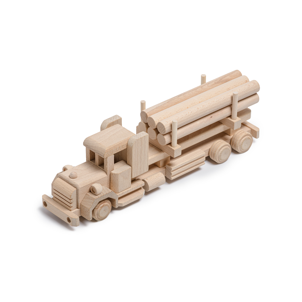 Handmade Wooden Timber Semi Truck Toy