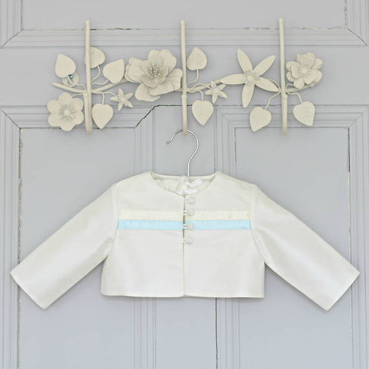 Harry Boys Ivory Or White Silk Christening Jacket, Ivory/White