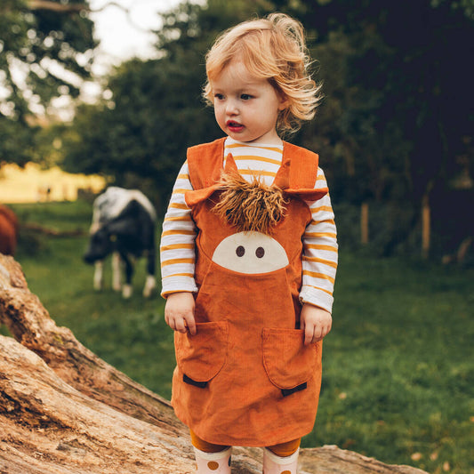 Highland Cow Dress, Brown