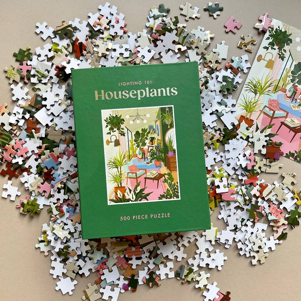 Houseplants 500 Piece Jigsaw Puzzle, Green