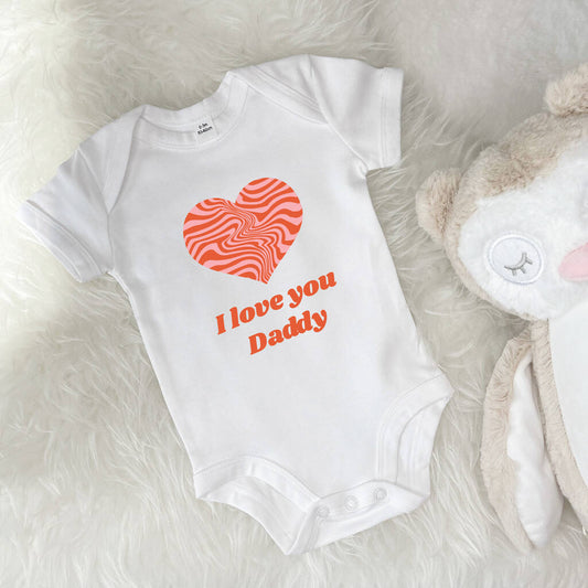 I Love You Daddy Heart Babygrow