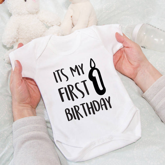 It's My 1st Birthday' Baby Grow Vest / T Shirt, White