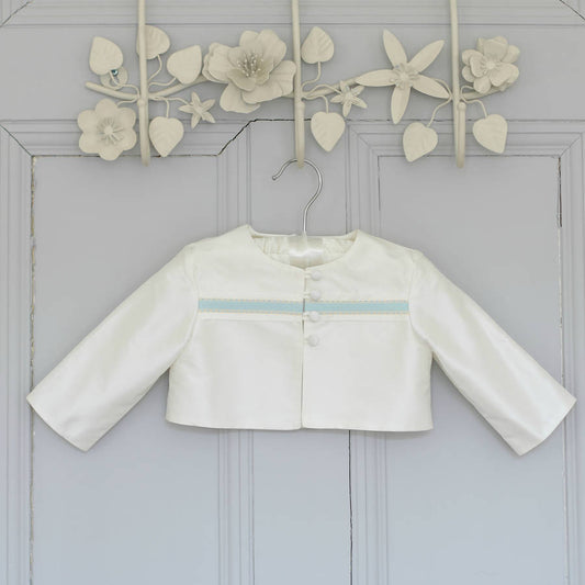 James Boys Ivory Silk Christening Jacket, Ivory