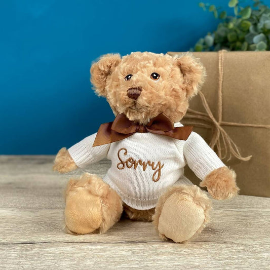 Keeleco Recycled Dougie Caring Bear 'Sorry', Beige