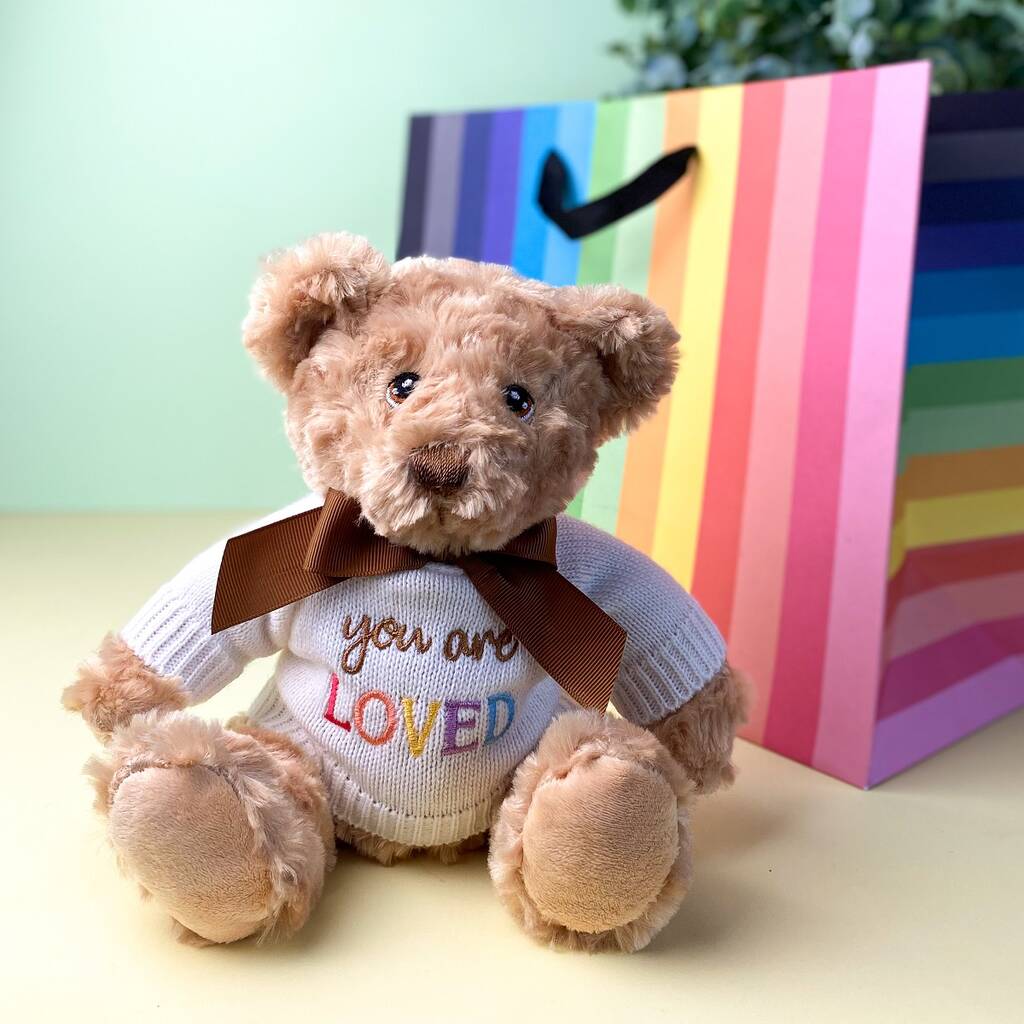 Keeleco Recycled Dougie Caring Bear 'You Are Loved', Beige