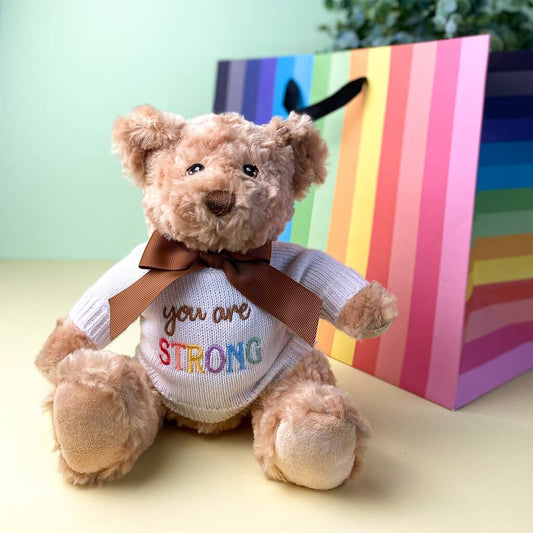 Keeleco Recycled Dougie Caring Bear 'You Are Strong', Beige