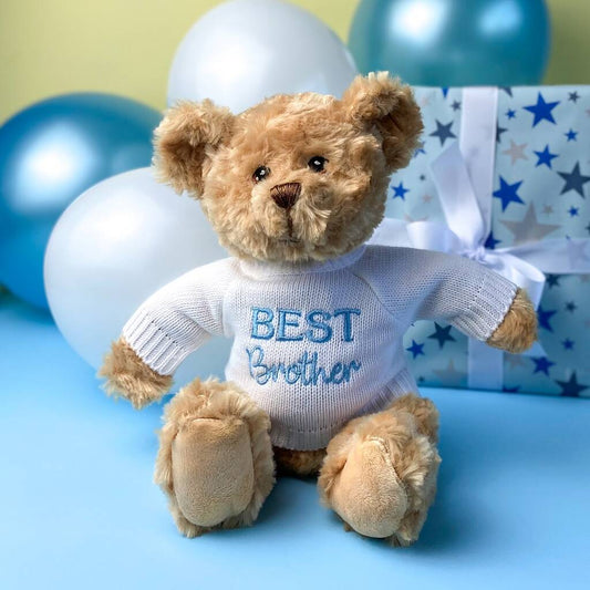 Keeleco Recycled Dougie Gift Bear 'Best Brother', Beige