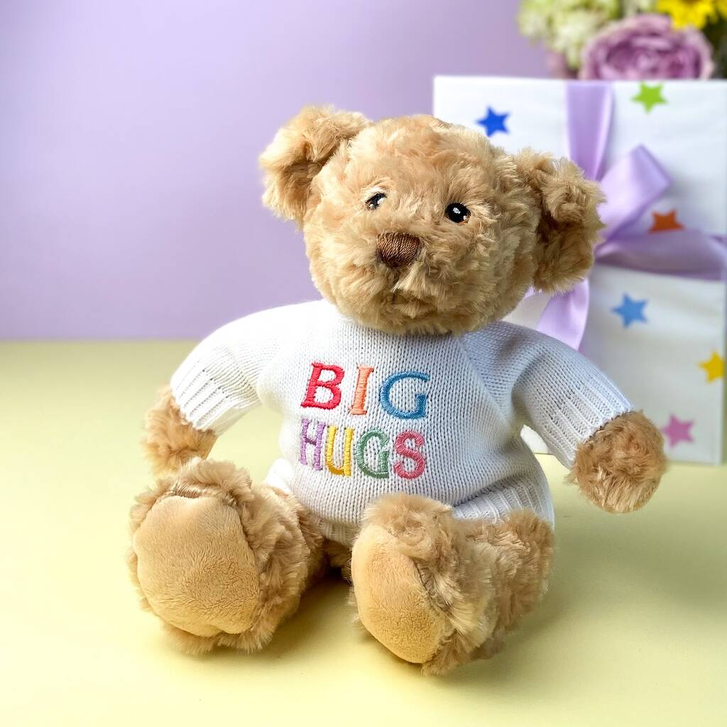 Keeleco Recycled Dougie Gift Bear 'Big Hugs', Beige