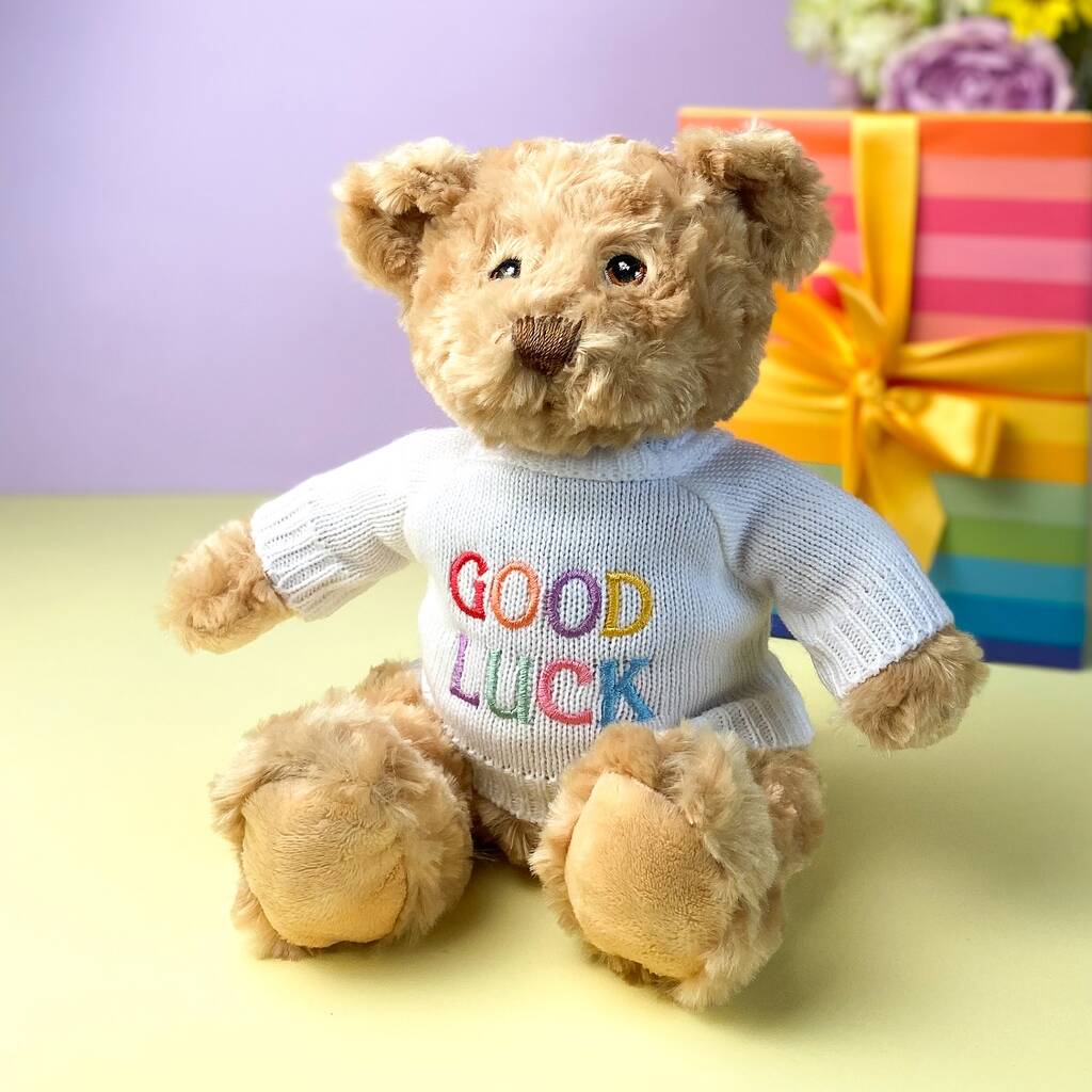 Keeleco Recycled Dougie Gift Bear 'Good Luck', Beige