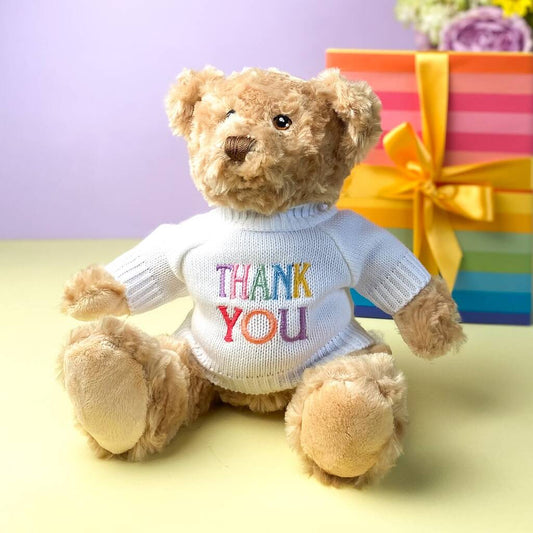 Keeleco Recycled Dougie Gift Bear 'Thankyou', Beige