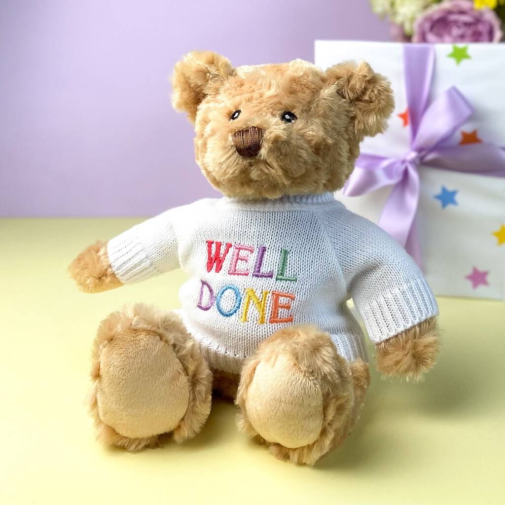 Keeleco Recycled Dougie Gift Bear 'Well Done', Beige