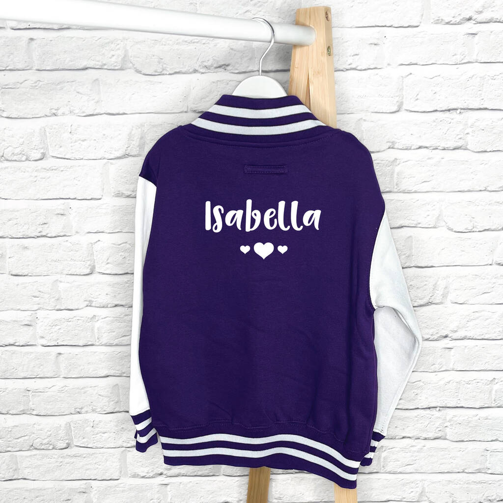 Kid's Heart Personalised Varsity Jacket