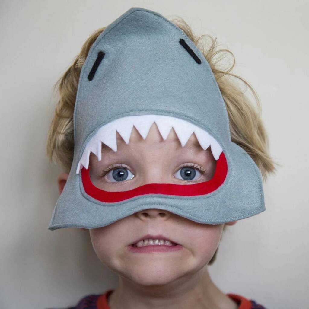 Kid's Shark Mask, Grey