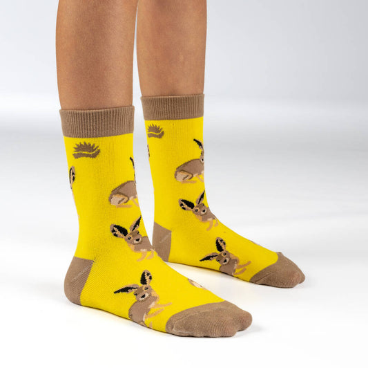 Kids Bamboo Socks - Hare Socks - Gift Idea - Vegan Socks, Yellow