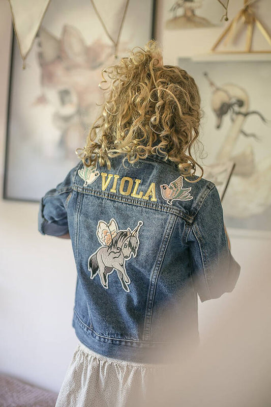 Kids Personalised Denim Jacket X Mrs Mighetto Collab