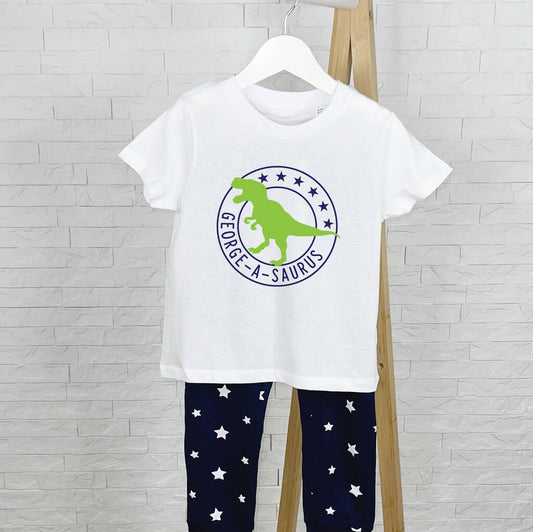 Kids Personalised Dinosaur Pyjamas