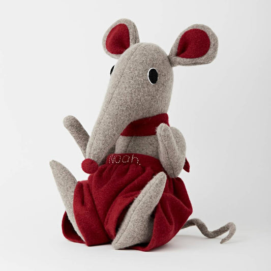 Large Shrew Soft Toy Handmade And Personalised, Grey