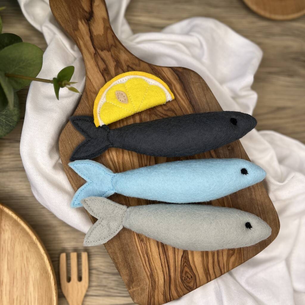 Felt Food Mediterranean Sardine Trio Play Set