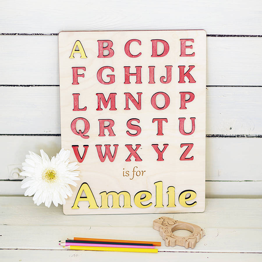 My First Alphabet Personalised Puzzle, Multi-Coloured/Red/Yellow