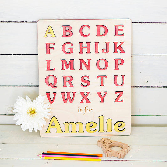 My First Alphabet Personalised Puzzle, Multi-Coloured/Red/Yellow