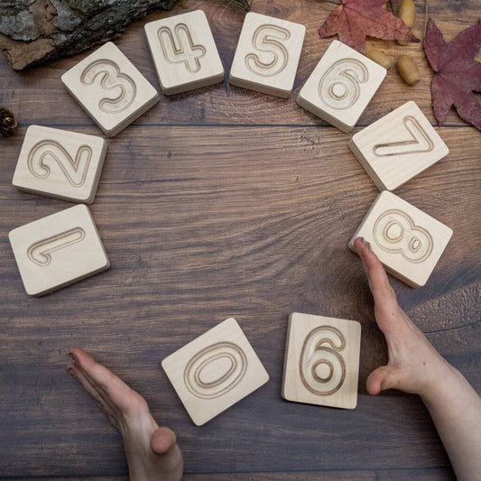 Handcrafted Wooden Number Cuboids In Natural, Natural