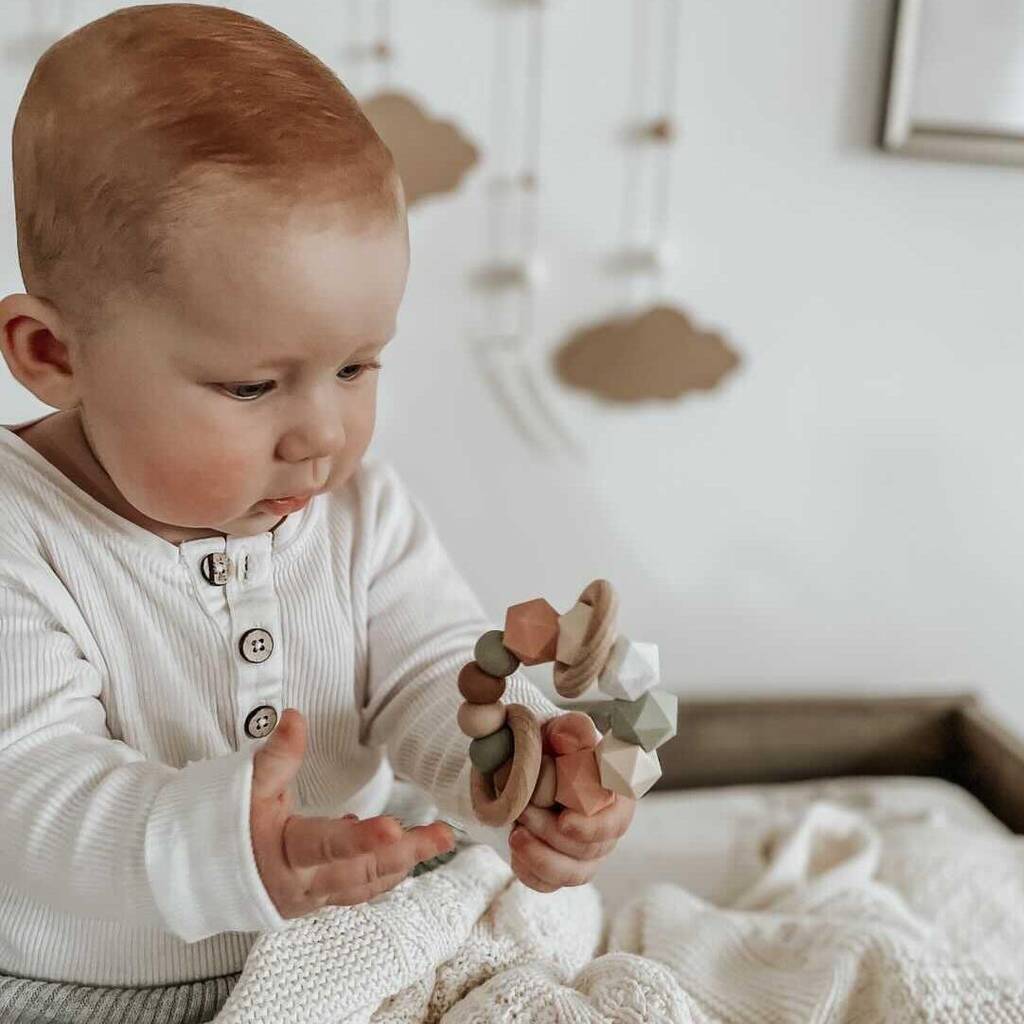 Neutral Tones Teething Rattle