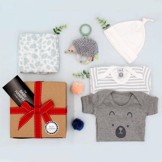 New Baby Boy Hamper Large Box - New Baby Gift, Grey